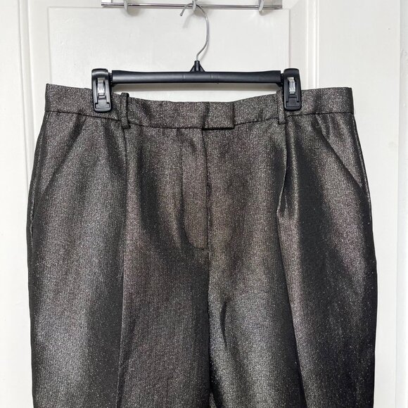 New Reiss Sienna Sparkle Tapered Trousers in Gold Size 12 - Picture 8 of 13